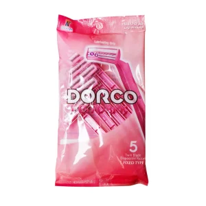 خودتراش یکبار مصرف 2 لبه زنانه دورکو Dorco مدل TG708PK بسته 5 عددی