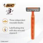 خودتراش ۳ لبه بیک Bic مدل Sensitive بسته ۱۲ عددی
