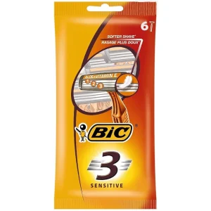 خودتراش ۳ لبه بیک Bic مدل Sensitive بسته 6 عددی