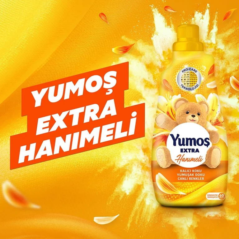 نرم کننده لباس یوموش Yumoş Extra مدل Hanımeli (پیچ امین‌الدوله) زرد
